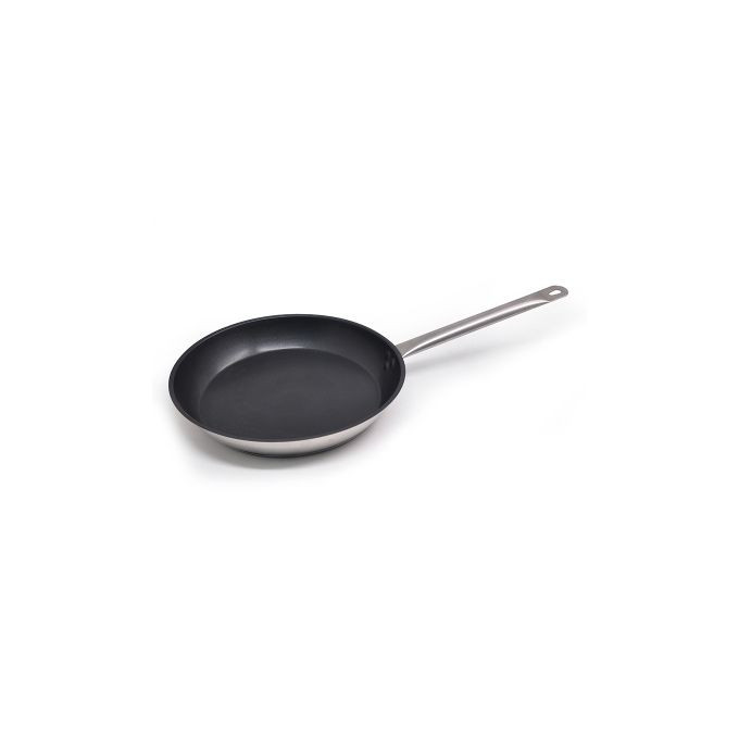 30cm Professional Commercial Non Stick Stainless Steel Frying Pan Hotel Pancake Fried Dumpling Chapati stew Pan With Steel Handle.