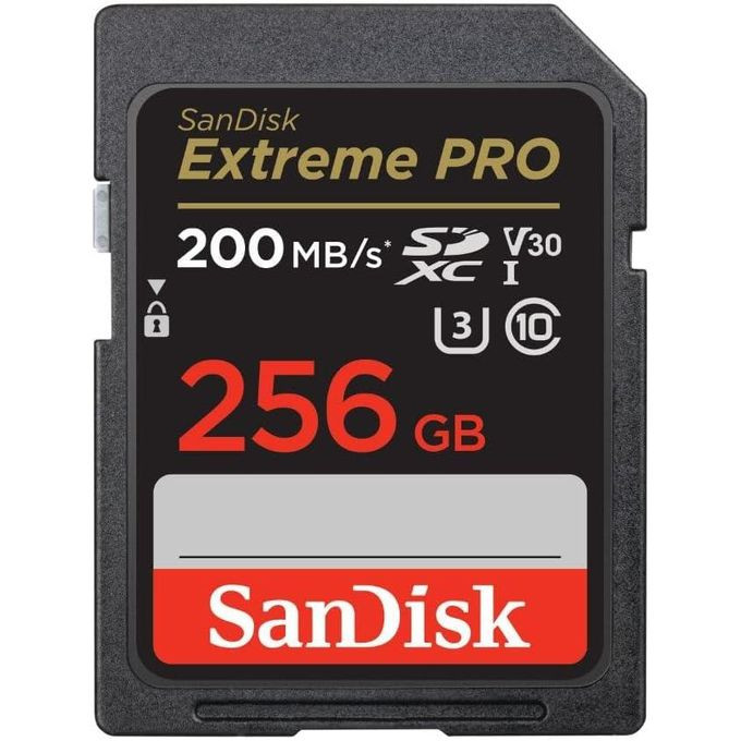 Sandisk 256GB Extreme PRO SDXC UHS-I Memory Card - C10, U3, V30, 4K UHD, SD Card - SDSDXXD-256G-GN4IN, Dark gray/Black