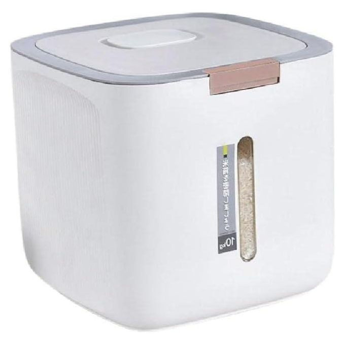 10 Litre Rice Bin Container with Lid Cereal Food Storage Automatic Flip Cover Sealed Plastic Bucket Cereal jar Coffee Container Flour Bean Barrel Moisture Insect Proof Organizer- Multicolor