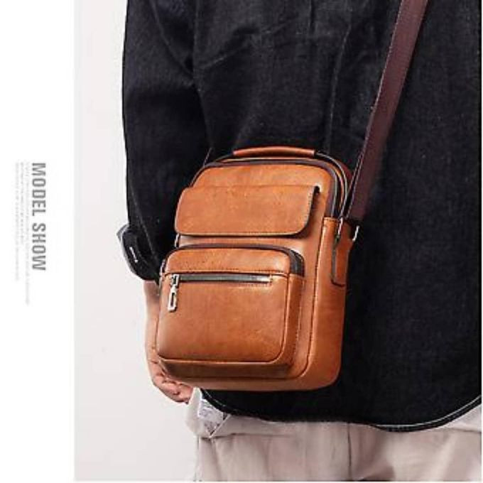 Leather Handbags Shoulder Bags Sling bag Handbag Business Messenger Backpack Men Crossbody Casual Travel Bag Daily Man Bag Gift with Adjustable Shoulder Strap for Ipad -Multicolor