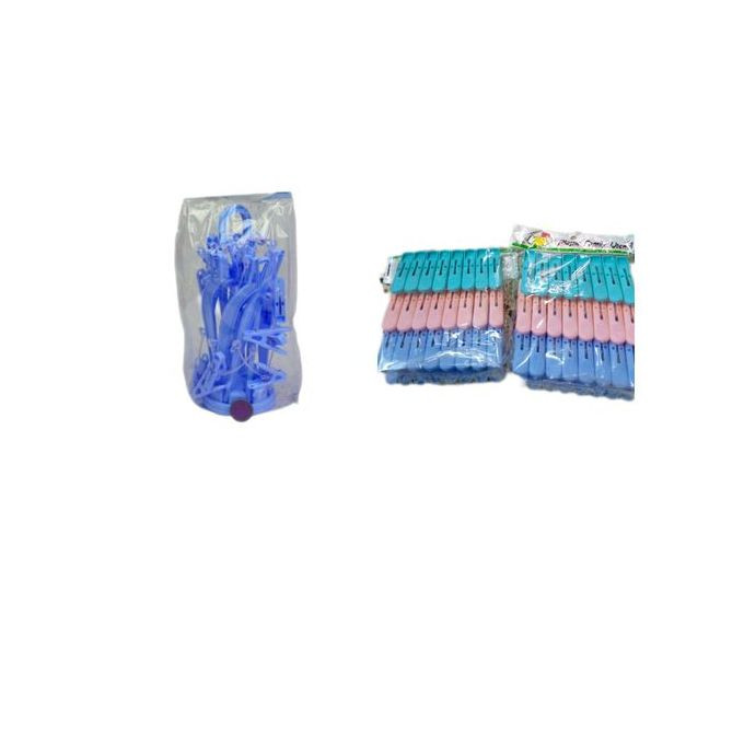 49 In 1 Panty Peg And Cloth Pegs - Blue, Pink