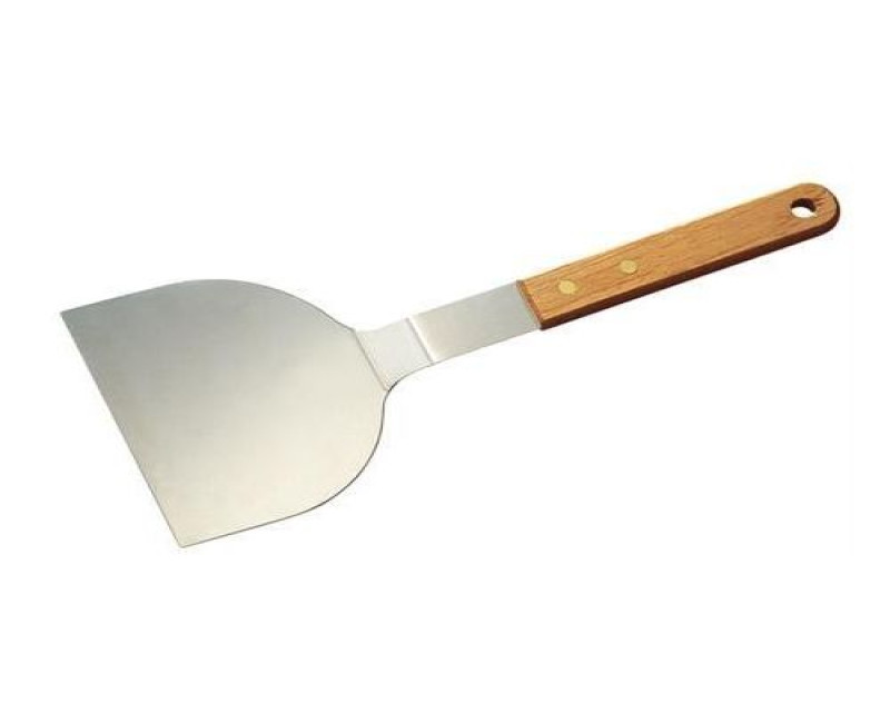 Pizza Cookie Steak Stainless Steel Spatula Set with Wooden Handle Perfect for Cooking, BBQ, Grilling- Silver