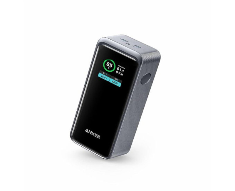 Prime Power Bank, Powercore Ganprime 12,000 mAh 2-Port Portable Fast Charger with 130W Output, Smart Digital Display, Compatible with iPhone 15/14/13 Series, MacBook, Dell Anker