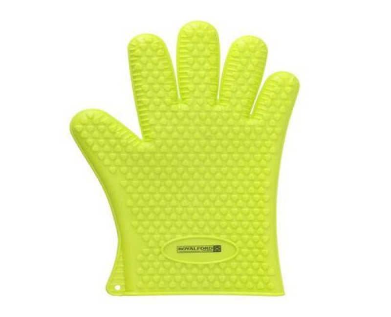 2Pc Oven Mitt Food Grade Silicon Textured Non-Slip Surface Water-Proof And Steam-Resistant Protection- Green. Royalford