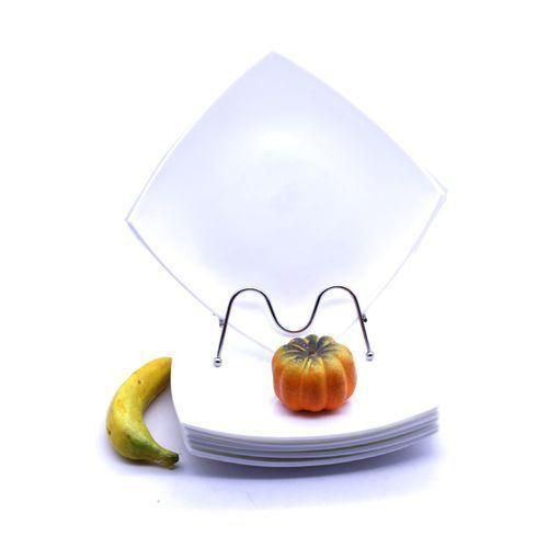 6 Pieces Elegant Ceramic Dinner Plates For Classy Homes-White