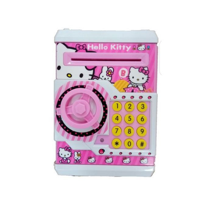 Kids Electronic Money Safe Box Password Saving Bank Atm For Coins And Bills - Pink