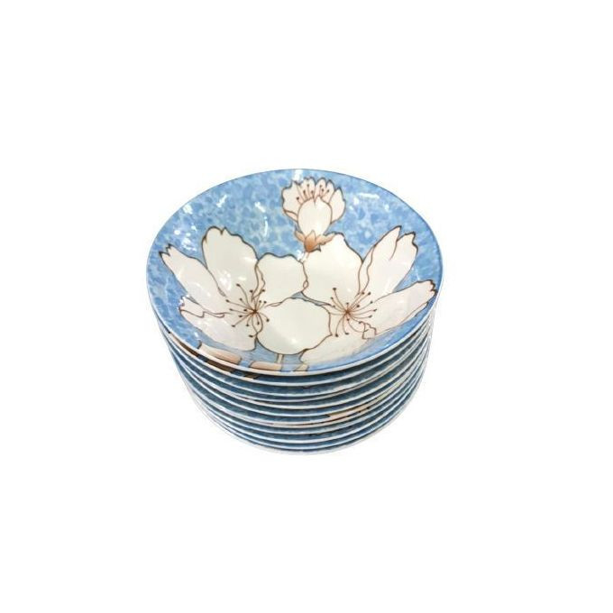 Elegant 12 Soup Bowls, flowers may vary