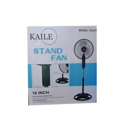16 Inch Oscillating Fan Plastic Grill 3 Speed Settings-Black