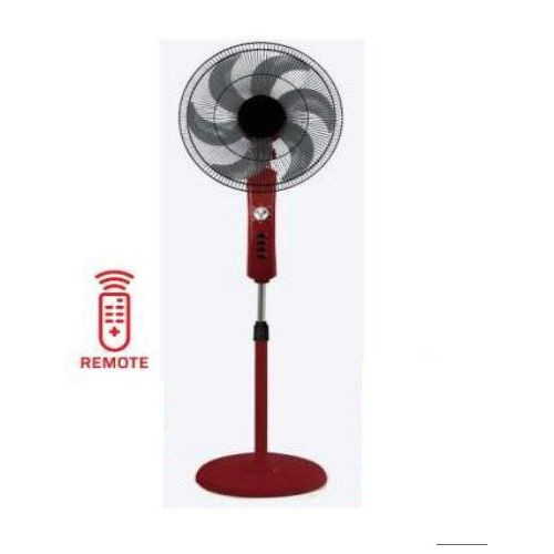 16 Inch Stand Fan With Remote Control And Metallic Grill-Multicolour