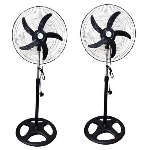 Large Fan With Metalic Grill And Stable Base Buy 1 Get 1 Free Oscillating Stand Fan-Black