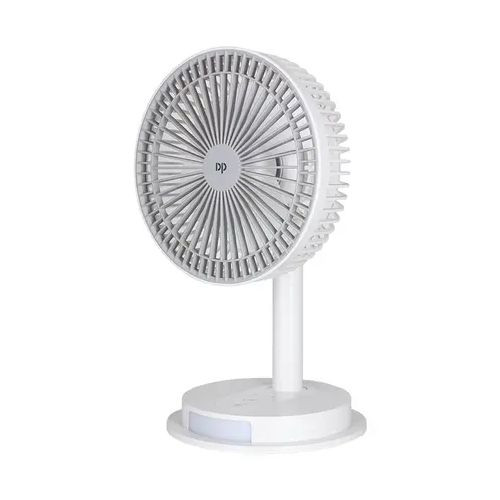 Rechargeable Table Fan With Light And Efficient Wind- White