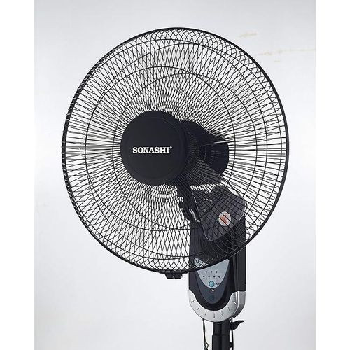 16 Inch High Performance Wall Fan With Remote Control-Black
