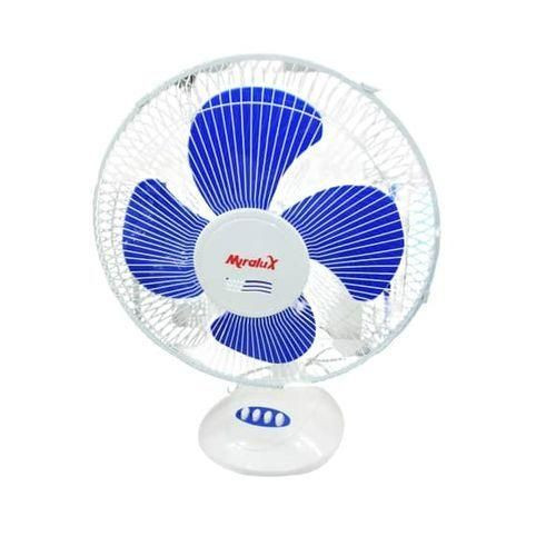 16 Inch Table Fan With Efficient Wind Speed-White/Blue