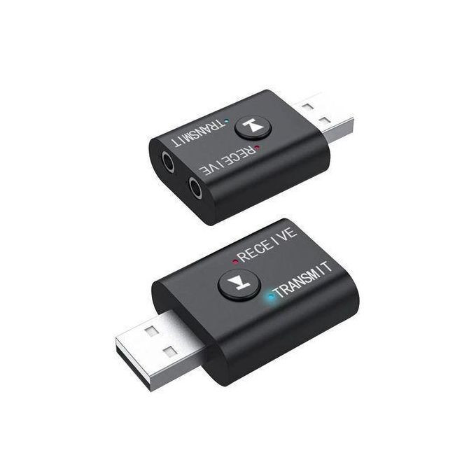 Bluetooth 5.0 Audio Receiver Transmitter 2 IN 1 RCA 3.5mm USB - Black