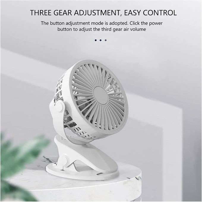 Electric Fan 6 Clip Fan 3 Speed Small Fan with Strong Air Flow USB Mini Silent Clip Fan Indoor Outdoor Color - Green