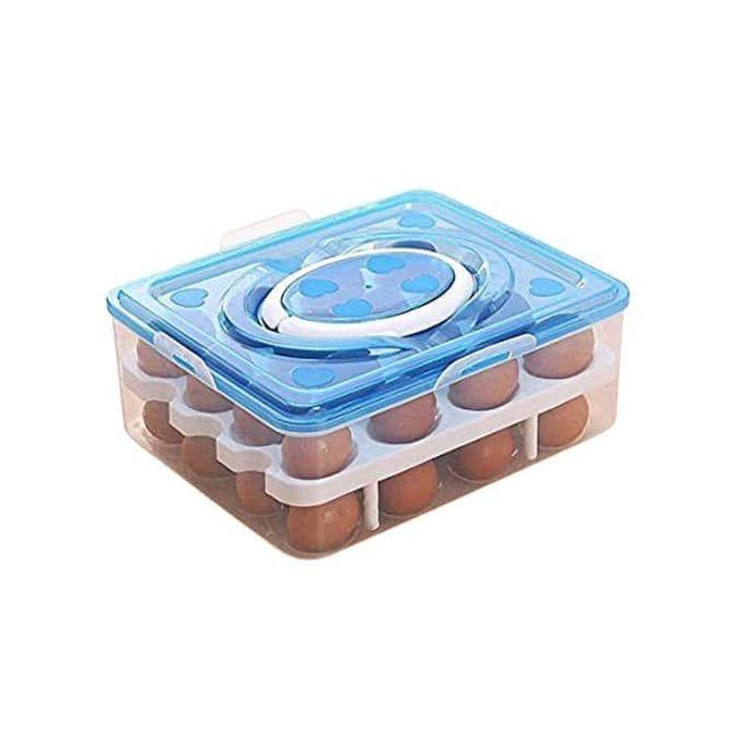 Egg Plastic Double Egg Tray Storage - Cover Color May Vary