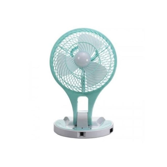 Rechargeable Table Fan With Efficient Wind - White
