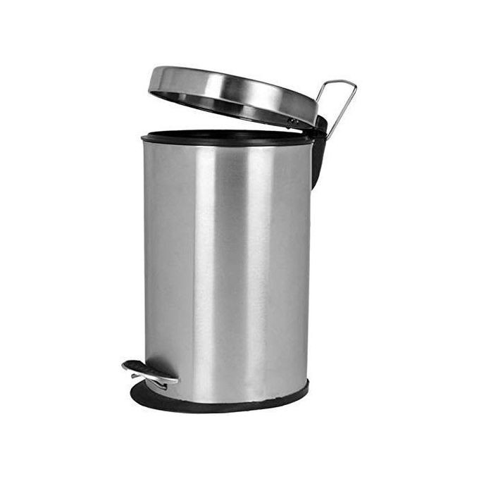 8 Liter Stainless Steel Foot Padel Dustbin - Grey