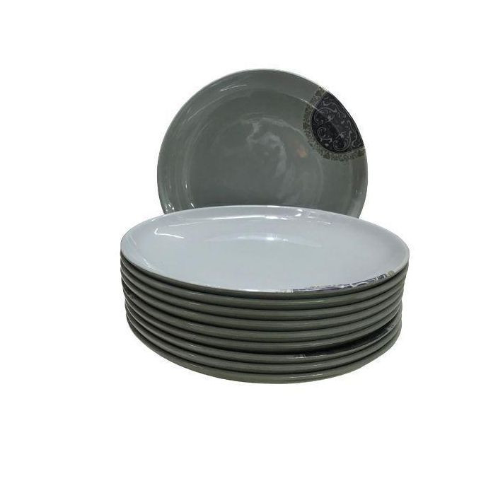 Heavy Melamine Plates - Grey