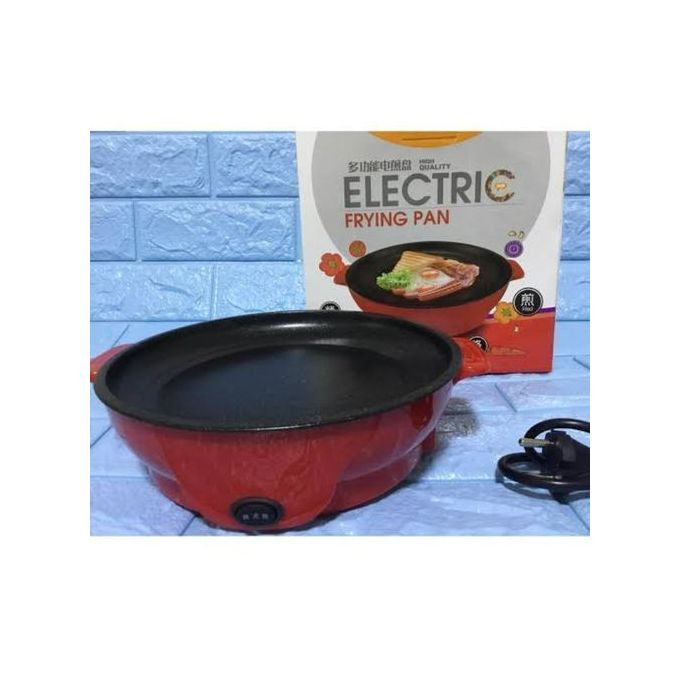 Non-Sticky Electric Frying Pan/ Baking Pan 22cm Wide - Red, Pink