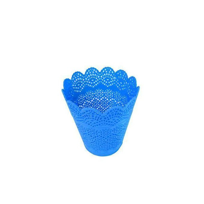 Netted Plastic Spoon And Fork Holder- Blue