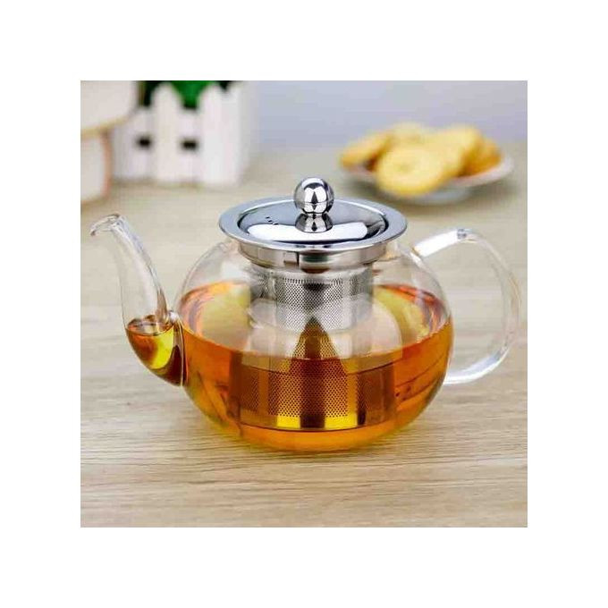 600 ml Glass Kettle/Teapot With Infuser-Colorless