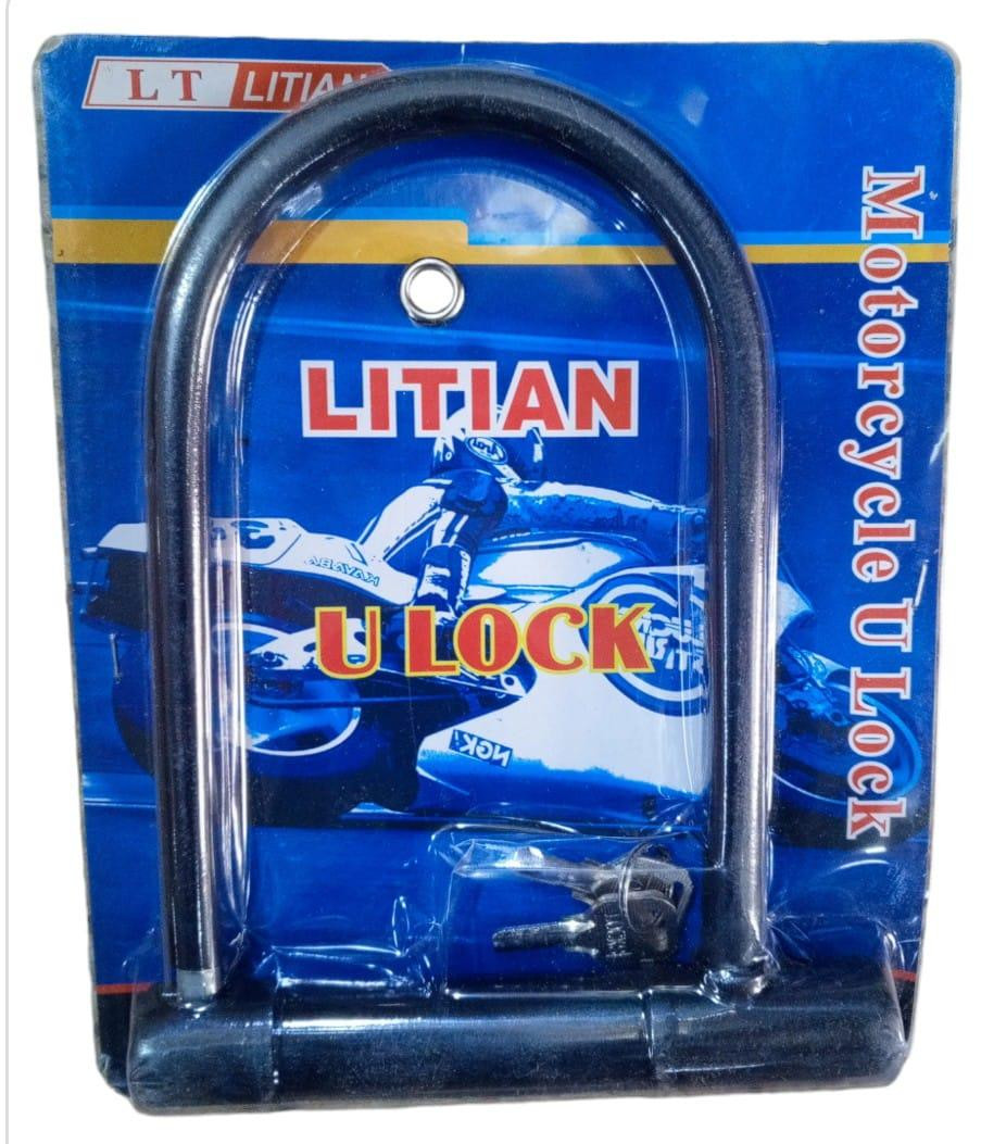 Heavy Duty Steel Motorbike and Bike Lock With 2 Keys - Multicolor