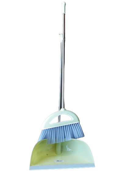 Brush For Sweeping And Dust Pan For Collecting Rubbish - Cream