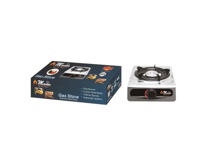 Single Burner Gas Cooker Table-Top Gas Stove Hob Hot Plate For Heavy And Large Pot Pans- Silver Electro Master