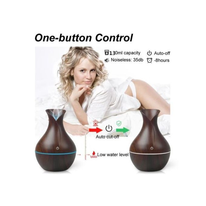 Air Humidifier Purifier Aromatherapy Essential Oil Diffuser - Brown