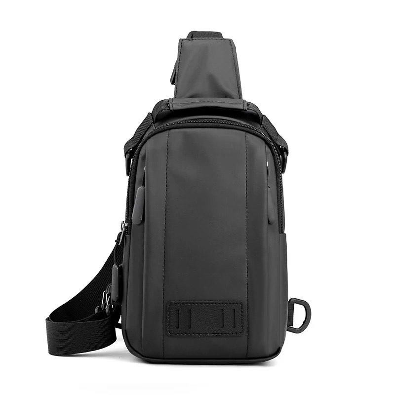 Waterproof Chest Pack Business Shoulder Bag Men Sling Bag Chest Bag with USB Charging