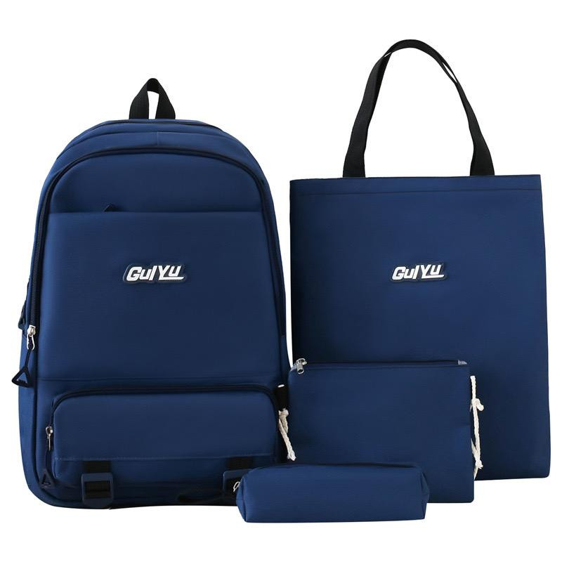 4in1 School Bag Backpack Tote Bag Pencil Bag Messenger Bag Girl's Bag - Blue