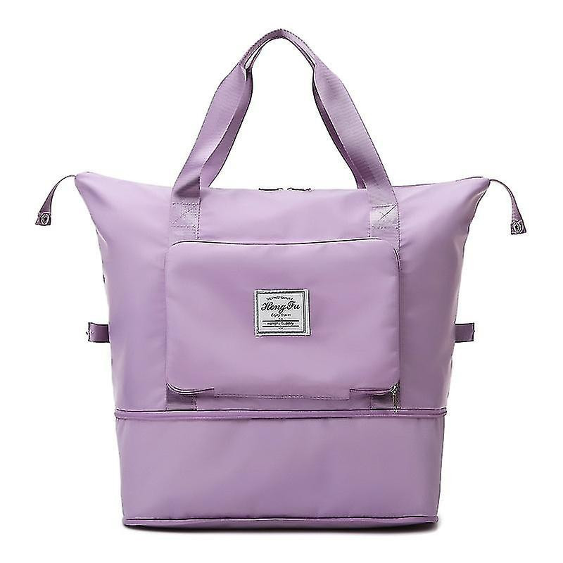 Foldable Travel Bag Wet and Dry Fitness Bag Swimming Package Hand Luggage Storage Bag - purple