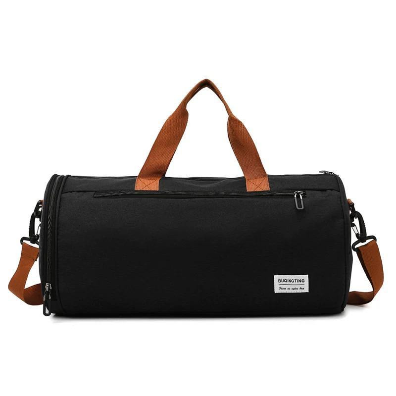 Training Duffel Gym Bag with Shoe Compartment Waterproof Fashion Women Men Sports Fitness Bag - black