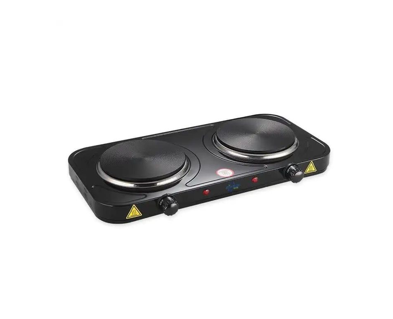 Electric Ceramic Stove 1000+1000 Watts cooking hot plate with temperature control overheat protection electric cooker 2000 watts- Black RAF