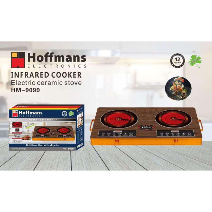 Hoffmans HM-9099 Double Infrared Cooker - Brown
