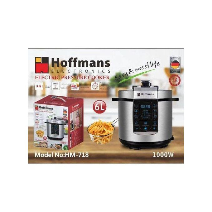 Electric Pressure Cooker 6L Fast Cooking - Silver