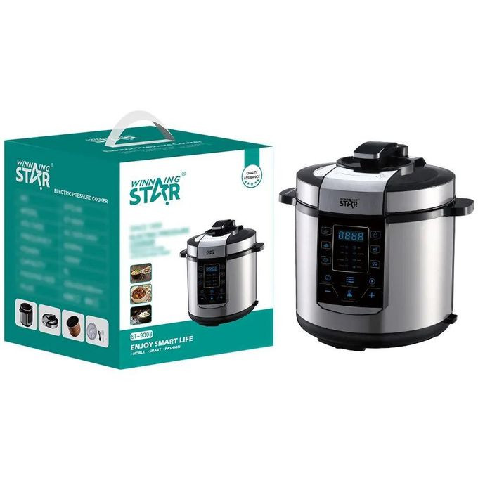 Winningstar 6L Multi-functional Electric Rice/ Pressure Cooker With Touch Pad Panel, Silver.