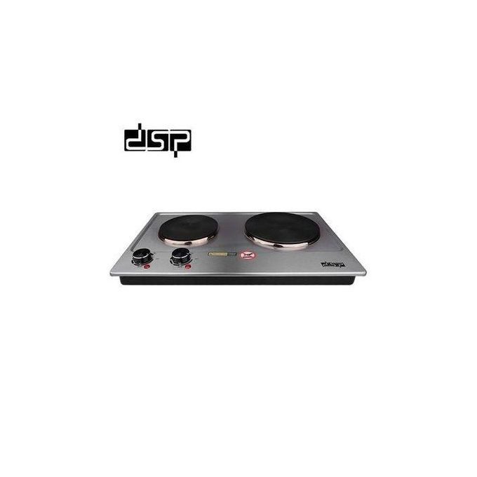 Portable Electric Stove Double Burner 1500W Hot Plate solid - Silver