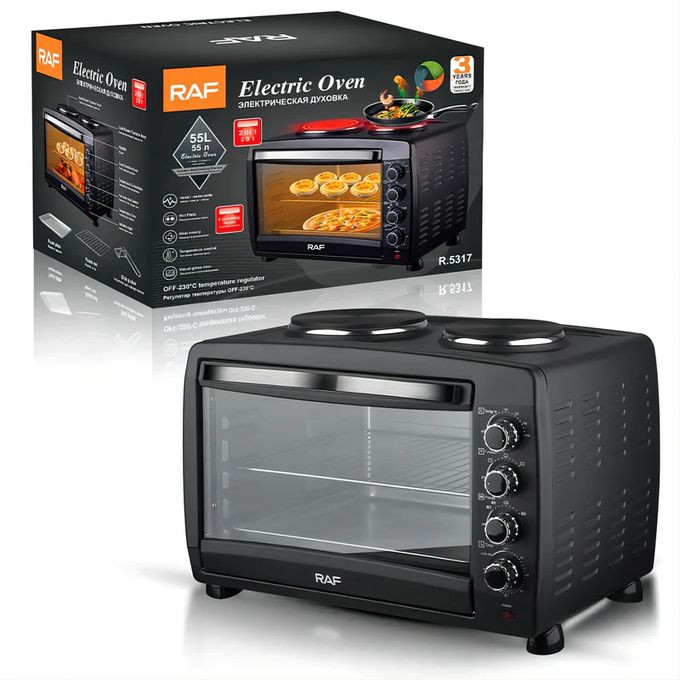 55 Litres Electric Oven with 2 Hotplates