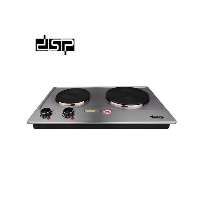1500W Portable Electric Double Burner Stove - Silver