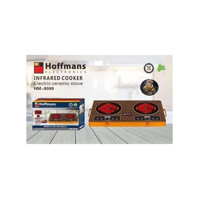 Double Infrared Cooker Hotplate- Effortless Cooking- Fast Cooking- Brown