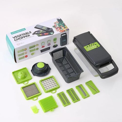 11-in-1 Multi-Function Vegetable & Fruit Chopper - Green